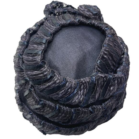 1960s Navy Sculptural Hat Miss Feige Union Made Cocktail Pillbox main image 4